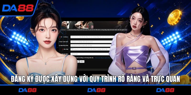 Đăng ký được xây dựng với quy trình rõ ràng và trực quan
