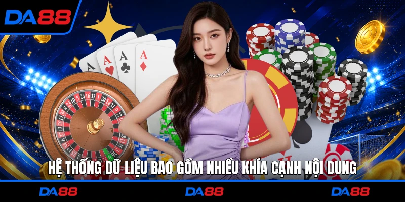 Hệ thống dữ liệu bao gồm nhiều khía cạnh nội dung