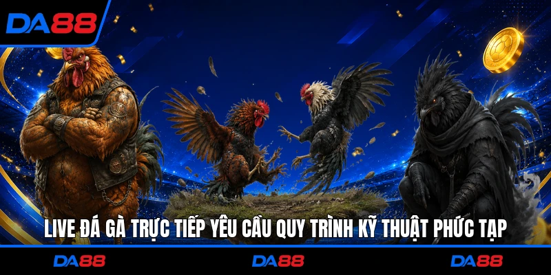 Live đá gà trực tiếp yêu cầu quy trình kỹ thuật phức tạp